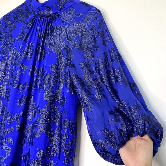 Monique Lhuillier Azurite Long-Sleeve Tie-Back Short Dress Size 4 NWT - Picture 3 of 10